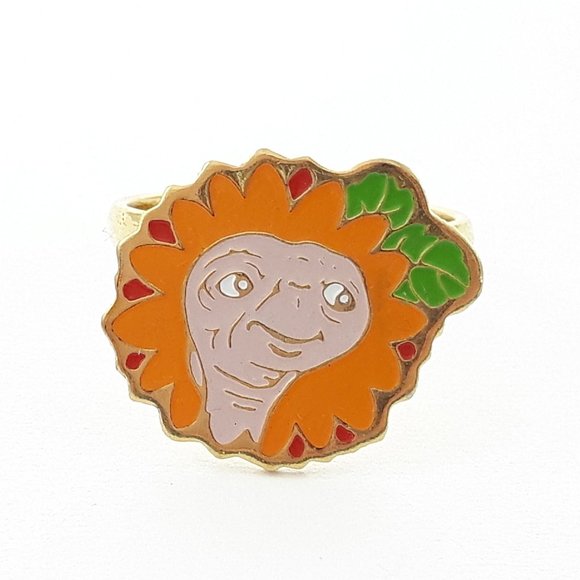 Vintage E.T. the Extra Terrestrial Flower Ring - VTG Adjustable Ring - Picture 2 of 3